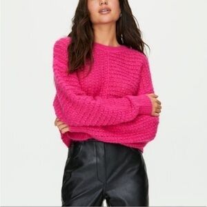 Aritzia Wilfred Free Fortune Alpaca & Mohair Fuchsia Pink Sweater - Size XS